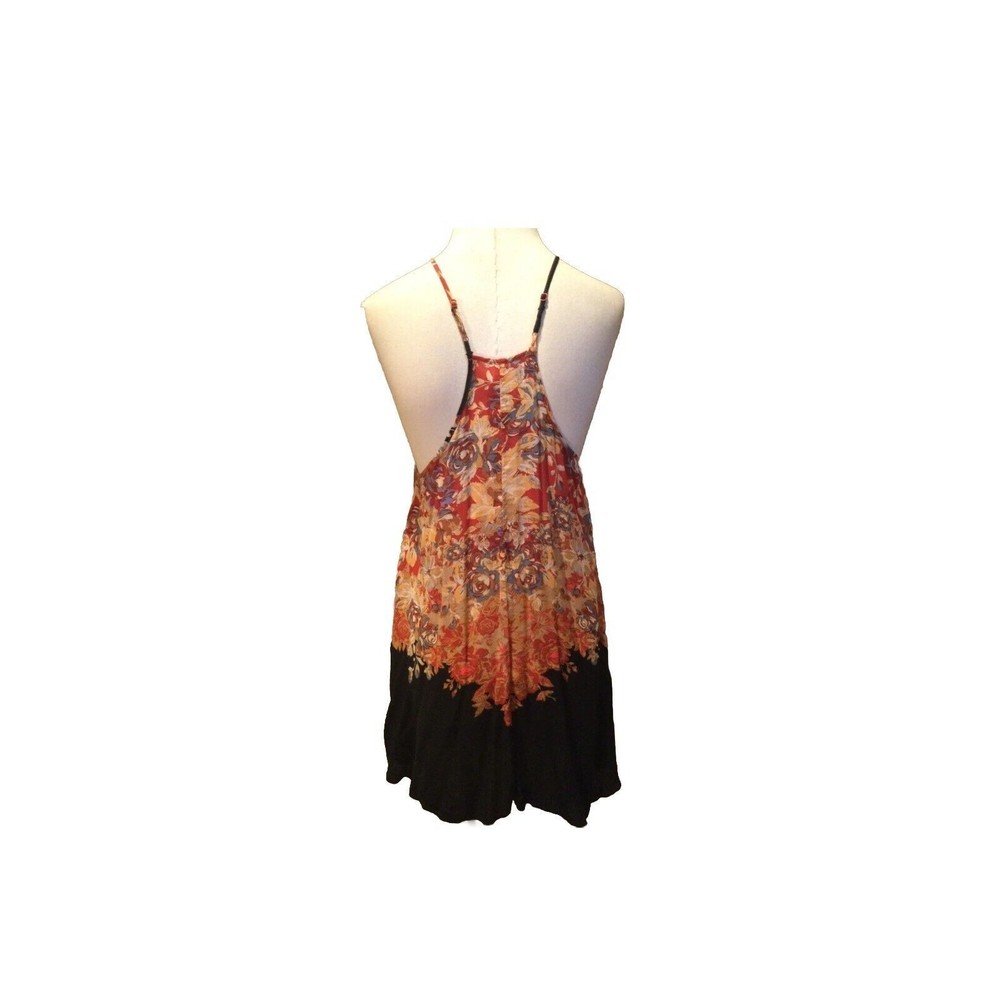Intimately Free People Size M Black Sleeveless Floral Tunic Blouse W Lace Trim - Picture 6 of 12